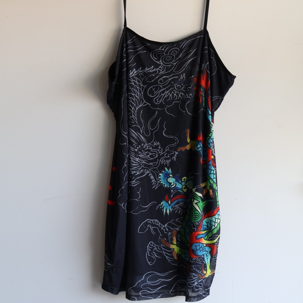 Y2K Ed Hardy Dragon Mini Dress Size 1X NWT
